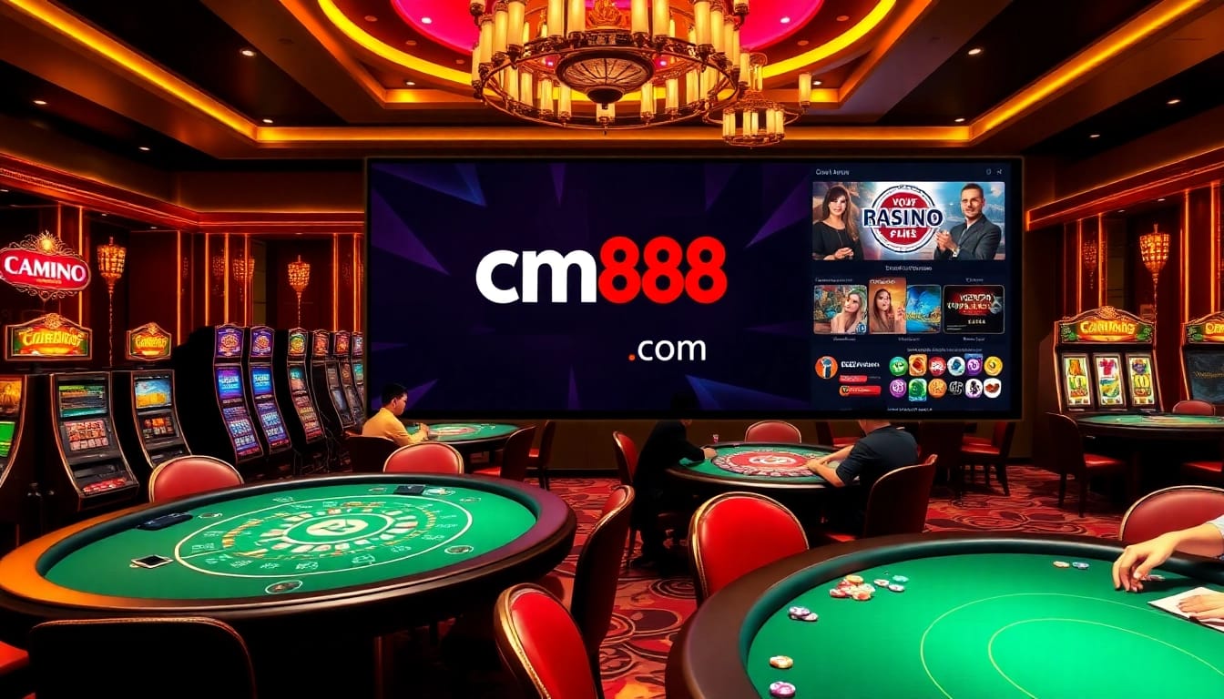 Experience luxury gaming at cm88 com with vibrant casino tables and thrilling slot machines.