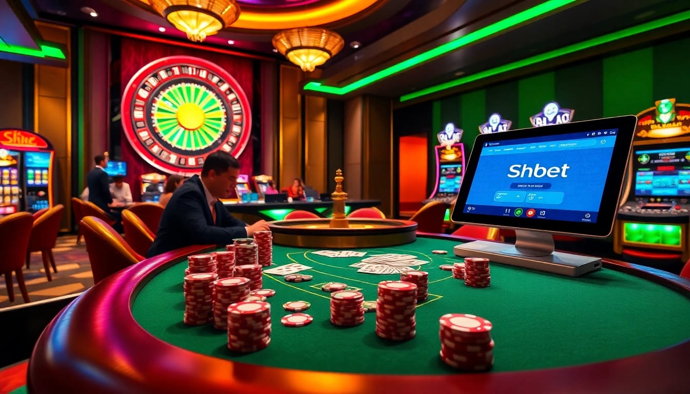 Experience the thrill of gaming at shbet, featuring poker tables, roulette, and slot machines.