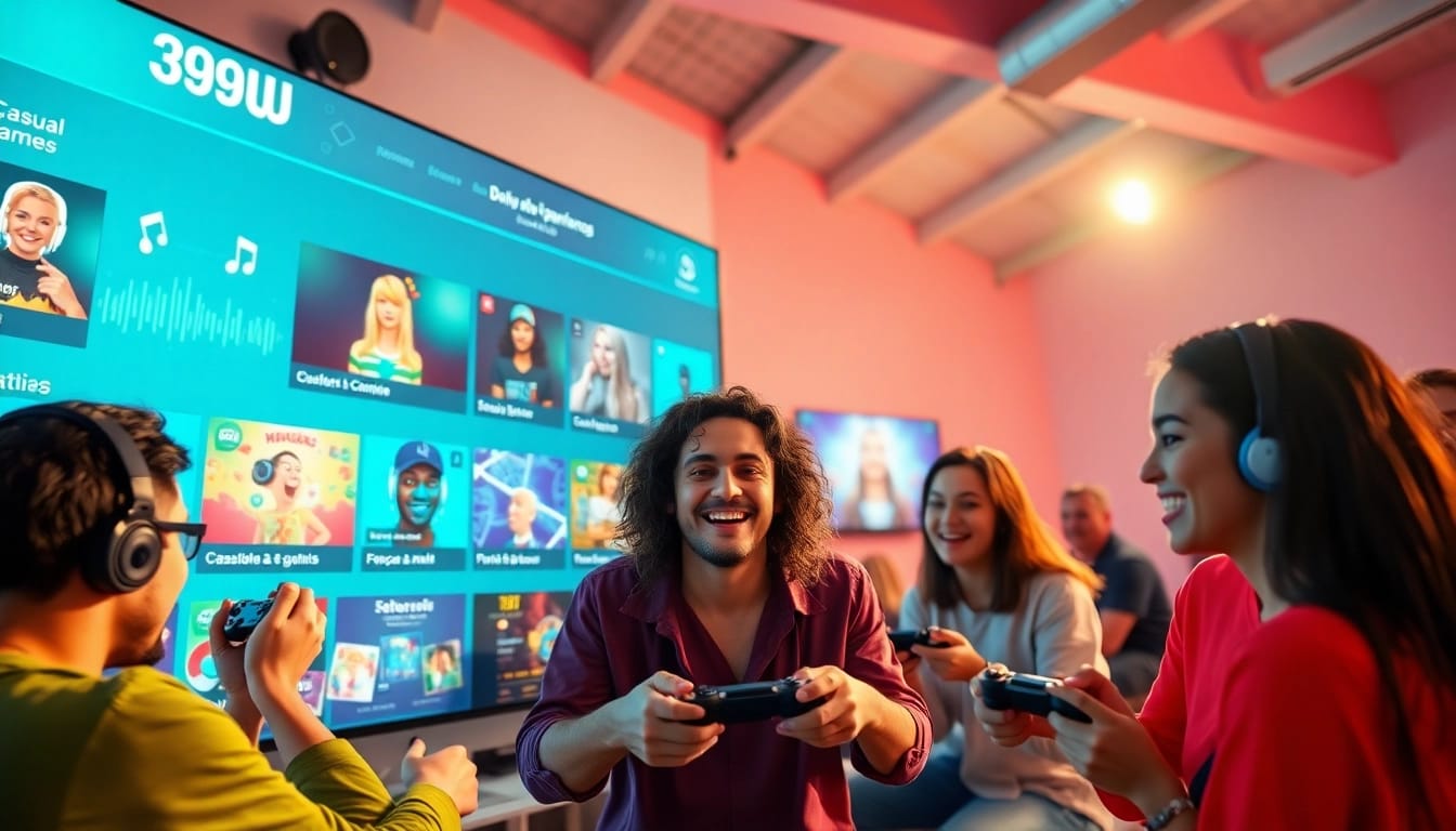 Engaging users enjoying the 399W online betting platform with vibrant games and sound experiences.