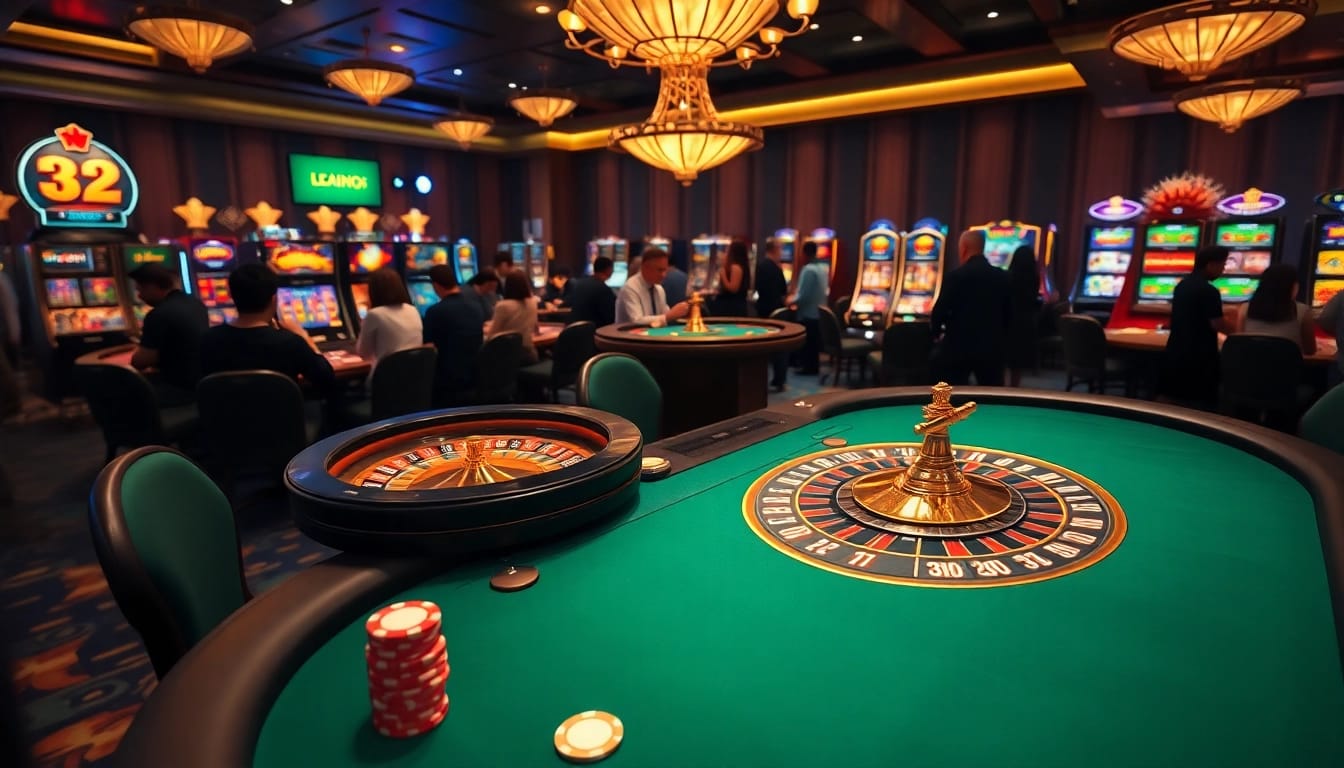 Players enjoying the thrill of 68 game bài with vibrant casino visuals.
