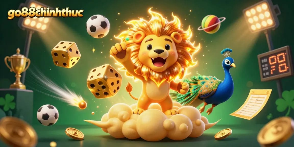 Experience the thrill of go88chinhthuc with vibrant 3D casino elements showcasing a winning atmosphere.