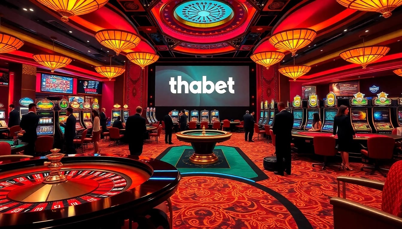 Experience the thrill at the casino with the exciting thabet link, featuring poker tables and roulette wheels.