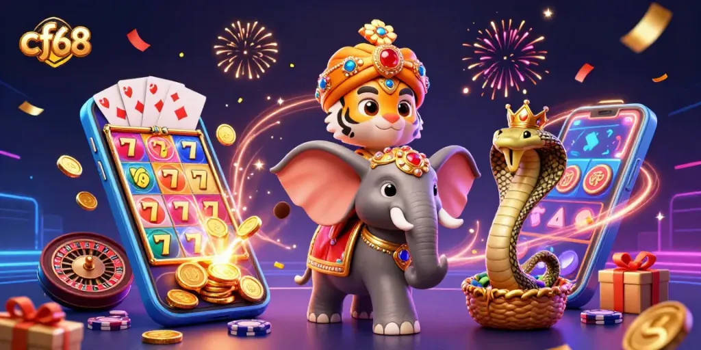 Engage with cf68 by winning big at vibrant digital slot games featuring a maharaja tiger.
