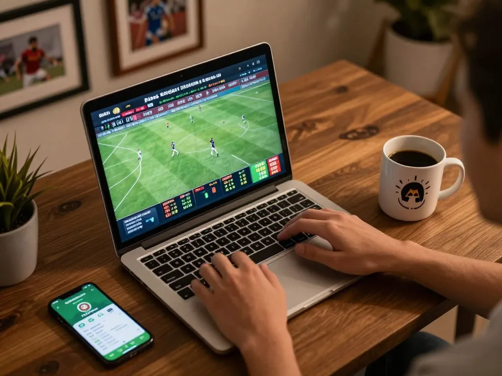 Kèo nhà cái displayed on an online betting setup, showcasing live sports odds for strategic betting.