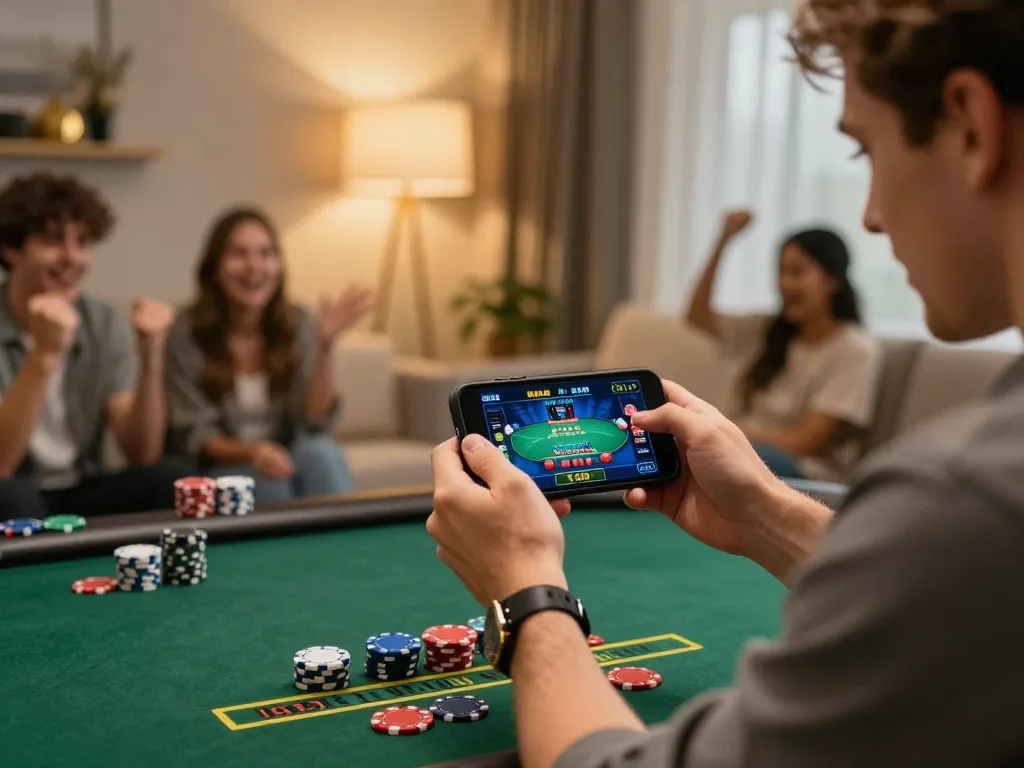 Exciting gameplay moment at a fast payout casino Australia with a player celebrating a win.