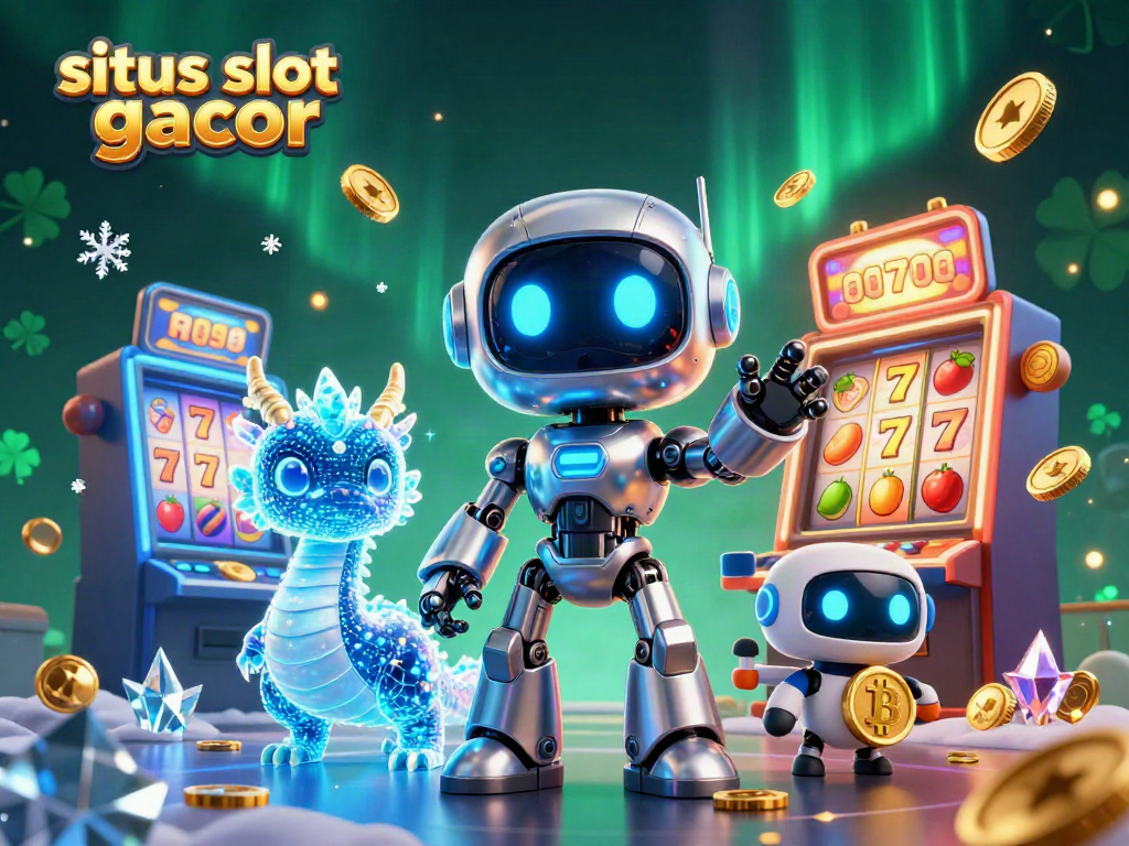 Engage with situs slot gacor through our vibrant 3D illustration showcasing exciting slot game elements.