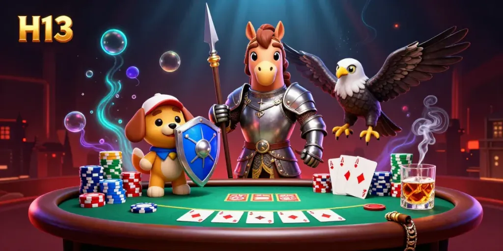 Experience thrilling H13 casino adventures with vivid characters and dynamic poker elements.