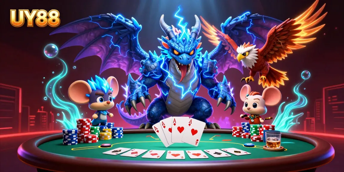 Experience engaging gaming at UY88 with vibrant characters and poker elements in a thrilling atmosphere.