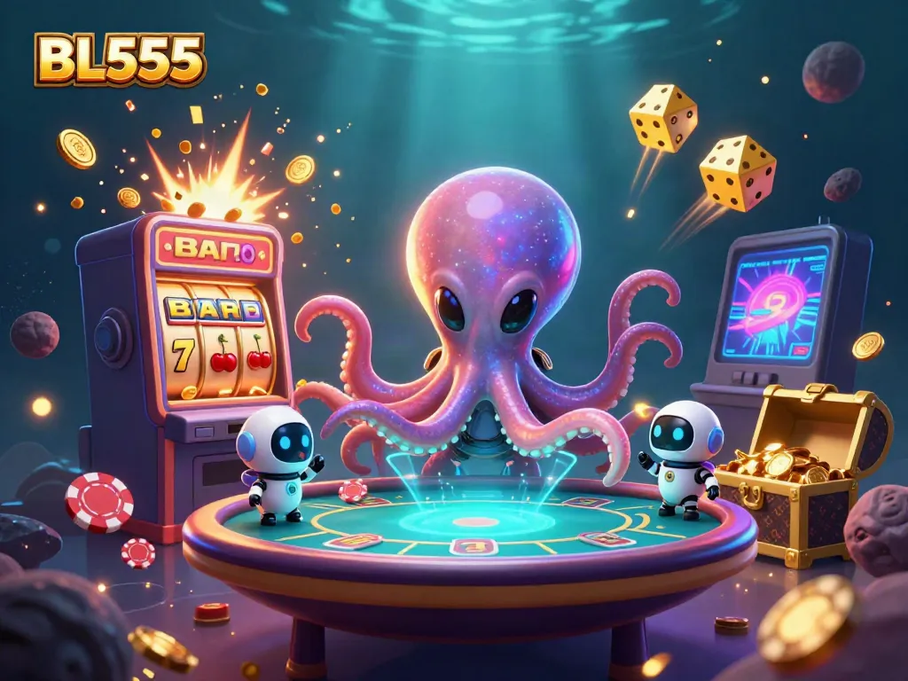 Engage in thrilling poker action with BL555 featuring an alien octopus and floating games.