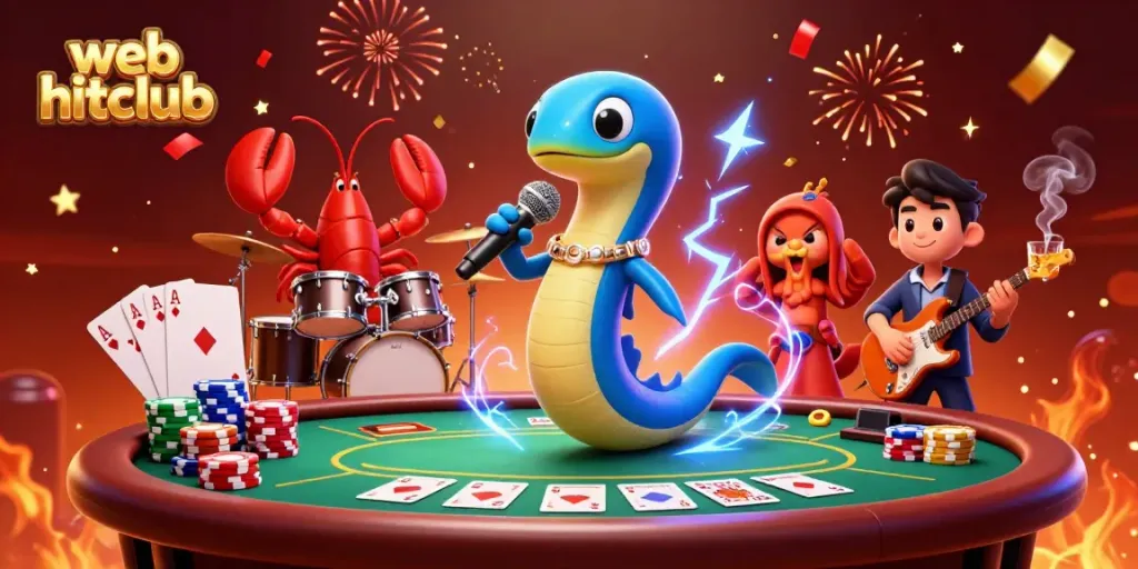 Engage in thrilling gameplay with web hitclub's underwater casino featuring a DJ electric eel performing.
