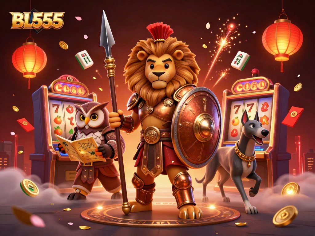 Experience thrilling gameplay at BL555 with vibrant casino elements and dynamic characters.