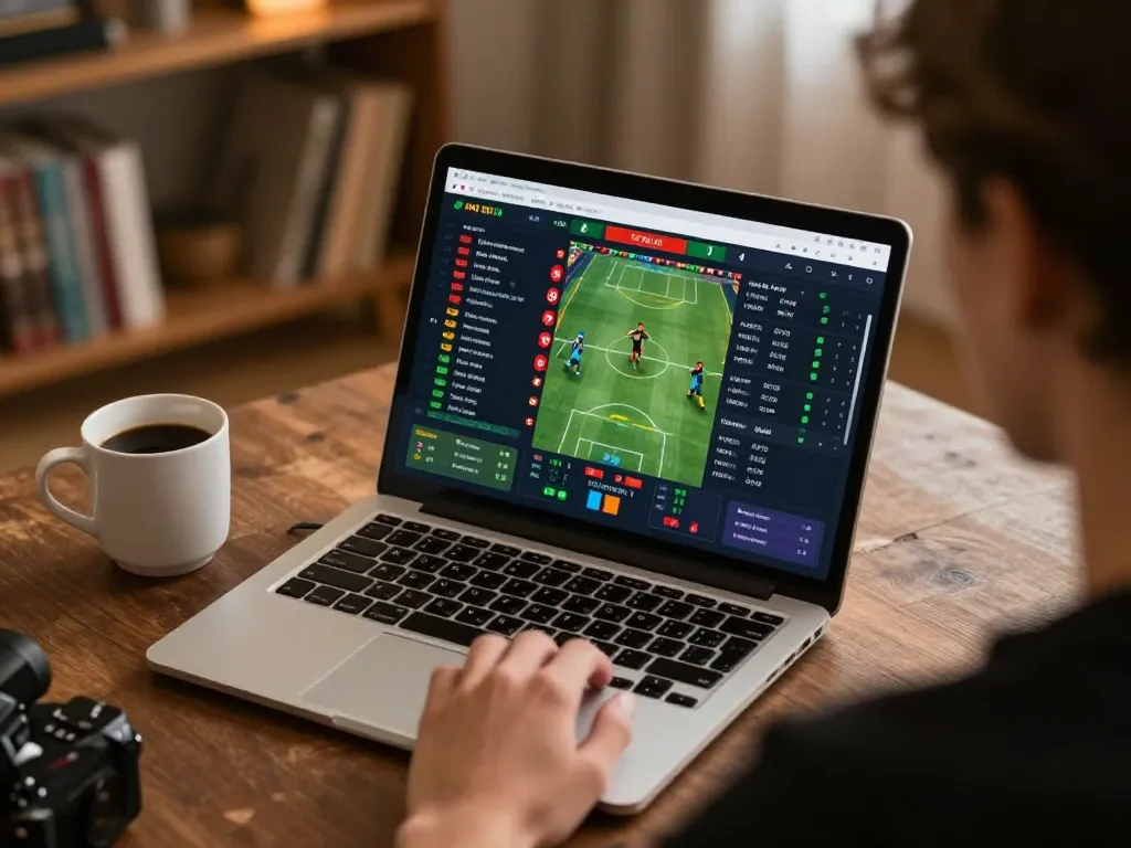 Engaging in sports betting online at home with ok8386, showcasing vibrant odds and betting strategies.