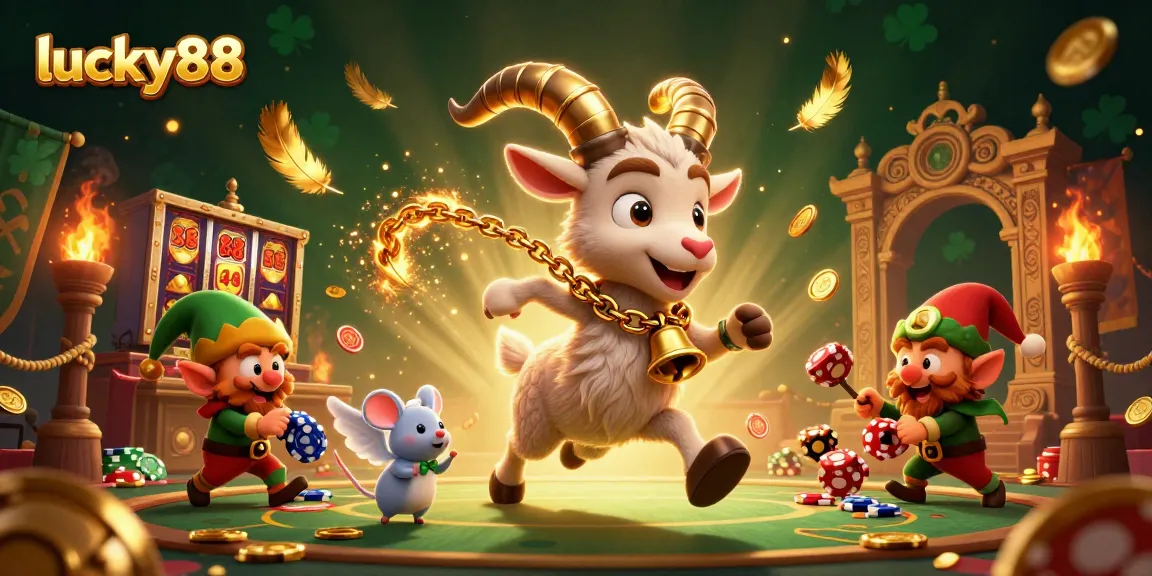 Spin the lucky88 reels as Krampus and friends steal the show in this vibrant casino illustration.