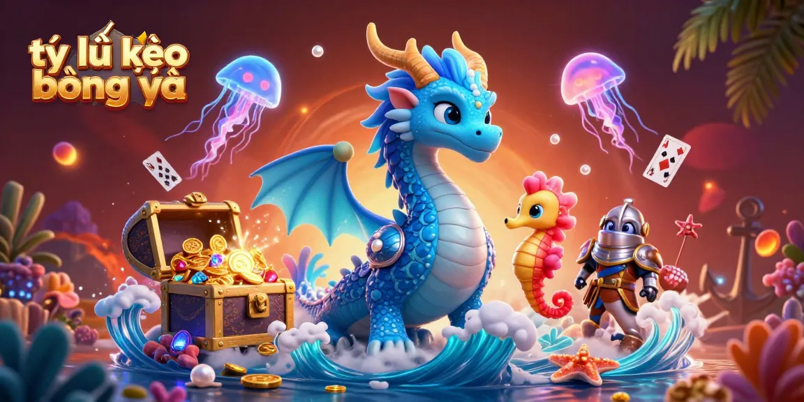 Engage with tỷ lệ kèo bóng đá in a vibrant ocean-themed casino scene featuring a dragon, seahorse knight, and jellyfish.
