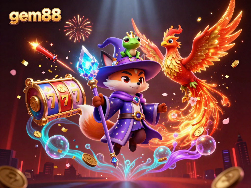 Engage with gem88's thrilling slots scene filled with vibrant characters and captivating game elements.