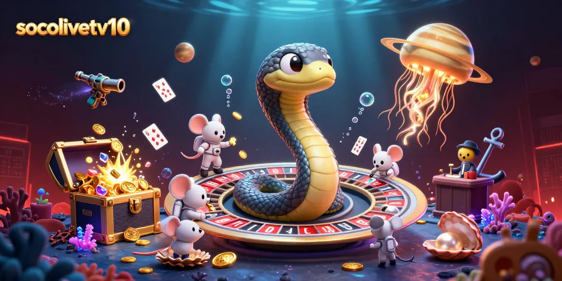 Engage with socolivetv10 as the Saturn ring snake betters at the roulette wheel in a vibrant cosmic casino.
