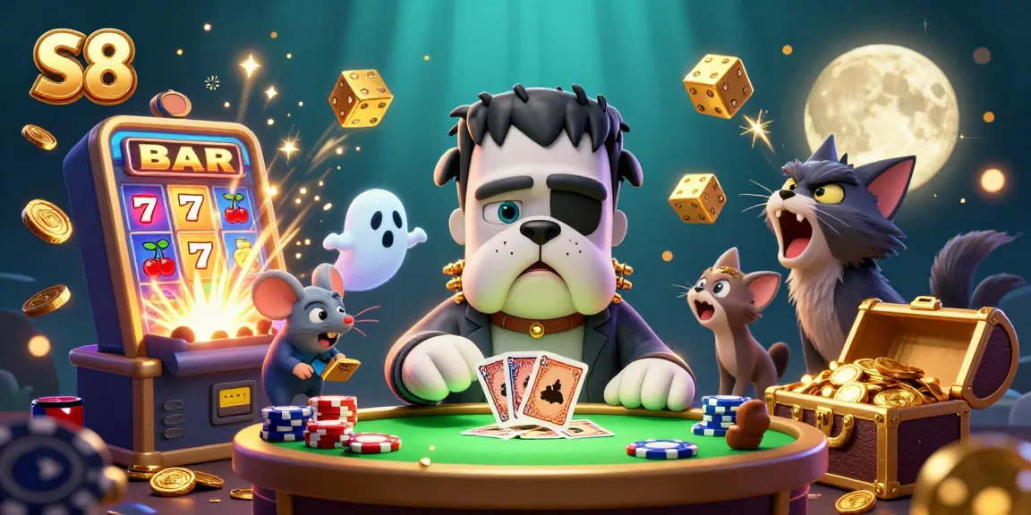 Experience thrilling gameplay at S8 with a fun-filled casino scene featuring unique characters and dynamic elements.