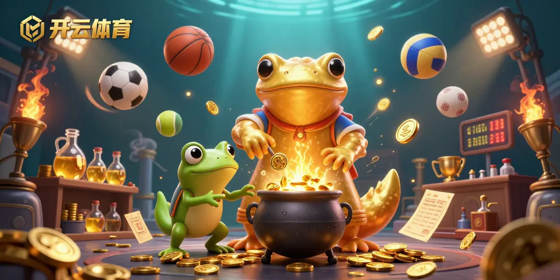 Engage with exciting betting activities at 开云体育 featuring dynamic sports elements and golden rewards in a captivating 3D scene.