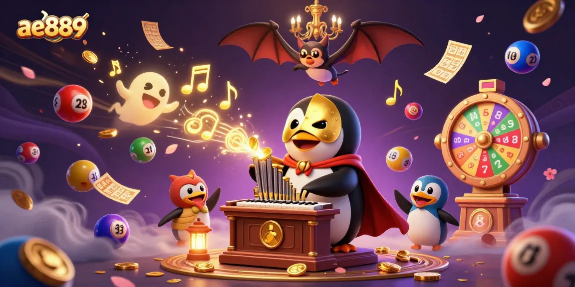 Play exciting games at ae889 as a penguin plays the organ, showering golden coins and lottery balls.