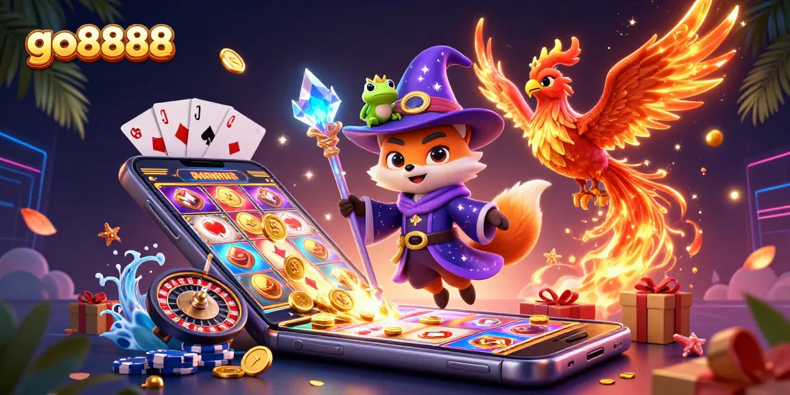 Experience the thrill of go8888 as a wizard fox and phoenix enchant the casino world.